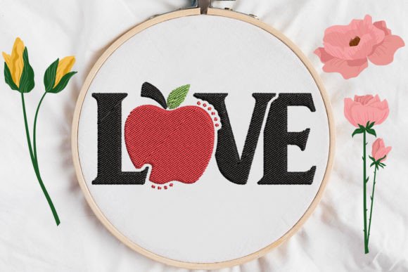 Love Sign Apple Teacher: A Sweet Embroidery Review