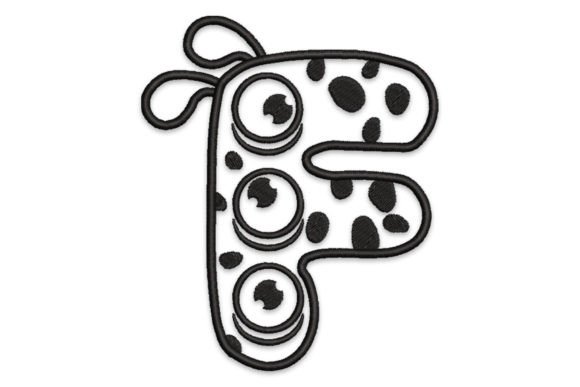 Monster Alphabet Letter F Embroidery Design