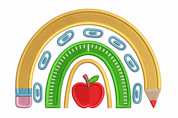 Rainbow Classroom: A Cheerful Embroidery Design for Craft Fair Sellers