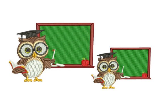 Teacher Owl: A Whimsical Embroidery Design for Etsy Sellers